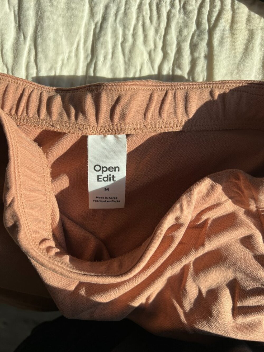 Open Edit Side Ruched Skirt, Tan - Picture 4 of 4